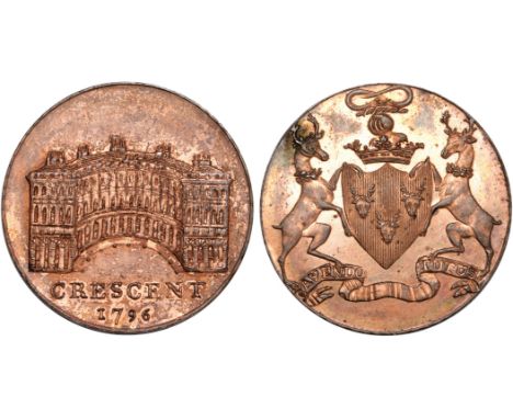 British Tokens, Eighteenth Century Tokens, Derbyshire, Buxton, [Tomlinson, Orme and Hay], halfpenny, 1796, arms, supporters a