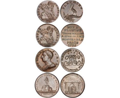 British Tokens, Eighteenth Century Tokens, Warwickshire, Birmingham (4): "Copper Company" (2), farthing, 1791, female with fa