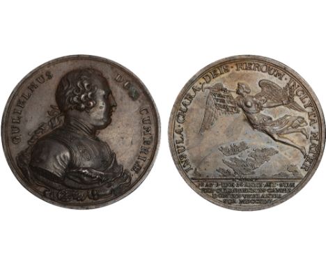 British Commemorative Medals, George II, William, Duke of Cumberland, the Battle of Culloden, copper medal, 1746, by J. & A. 