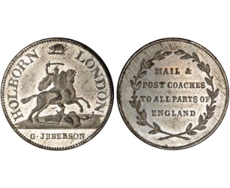 British Tokens, Eighteenth Century Tokens, Middlesex, C. Ibberson, restrike halfpennies, undated (4), St George and dragon, s