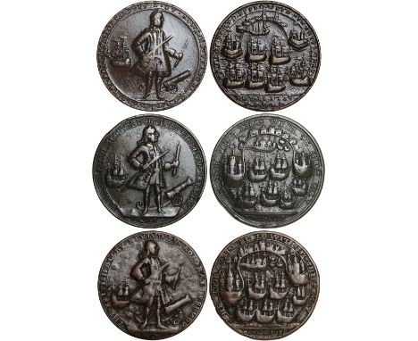 British Commemorative Medals, Admiral Edward Vernon, Capture of Portobello, pinchbeck medals (4), 1739, similar, Vernon stand