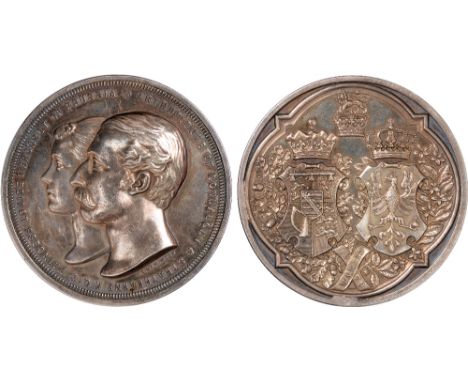British Commemorative Medals, Arthur, Duke of Connaught, marriage to Princess Louise Margaret of Prussia, silver medal, 1879,