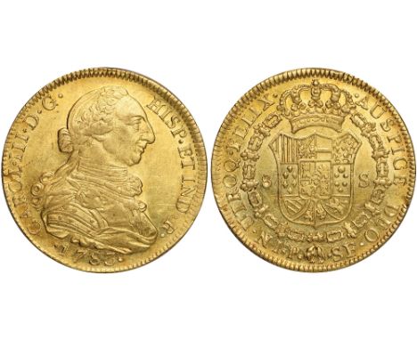 Foreign Coins and Medals, Colombia, Carlos III, 8 escudos, 1783SF, Popayan, armoured bust r., rev. crowned arms within Order 