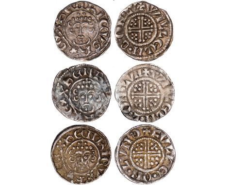 British Coins, John (1199-1216), pennies (3), short cross, type 5b, London: Fulk, rev. FVLK ON LVND, wt. 1.45gms.; Willelm B,