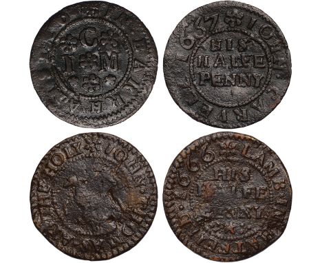 British Tokens, Seventeenth Century Tokens, Hertfordshire, Berkhamstead, Iohn Carvell, halfpenny, 1667 (W.37); Hatfield, Iohn