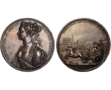 British Commemorative Medals, The Escape of Princess Clementina from Innsbrück, silver medal, 1719, by O. Hamerani, CLEMENTIN