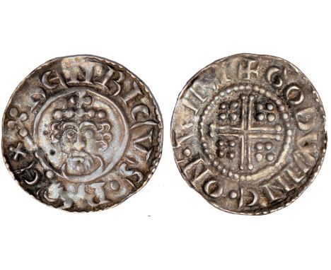 British Coins, Henry II, penny, short cross (1180-1189), type 1b, Worcester, Godwine, crowned bust facing holding sceptre, re