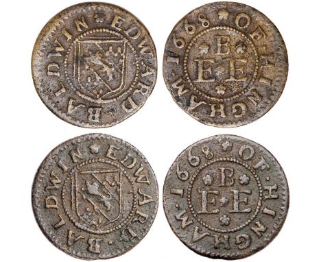 British Tokens, Seventeenth Century Tokens, London, Custom House Quay, Arthvr Baldwin, halfpenny (W.823); Norfolk, Hingham, E