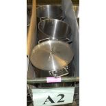 6x Stainless Cooking Pots