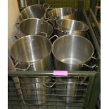 12x Stainless Cooking Pots