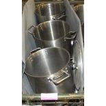 6x Stainless Cooking Pots