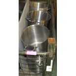 6x Stainless Cooking Pots