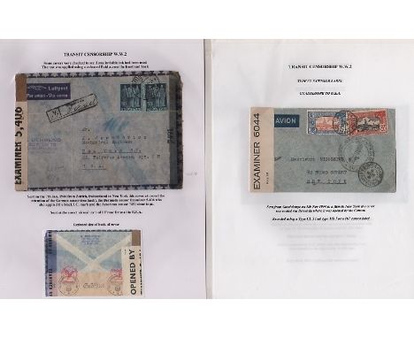 World War Two - Censorship. 1940-44 Covers all censored in transit in Bermuda with censor seals, various types, many with pri