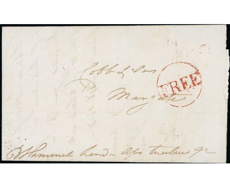 1791 (Feb 26) Wrapper to Norfolk signed "J. Free Woodhouse", and a 1792 (Apr 12) entire letter to Cobb &amp; Co in Margate, u