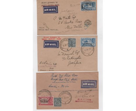 1932 (Jan 2) Delhi to Karachi first flight by the Delhi Flying Club, covers flown from Karachi to Jodhpur, Karachi to Delhi o
