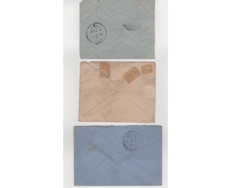 1935 (June) Quetta Earthquake. Telegram envelope to "Mrs Vania, Victoria Rd, Kar." with light violet handstamp, and 1936 (Jul