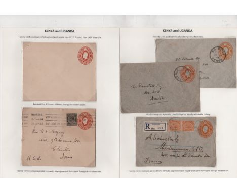 1924-34 Envelopes comprising 20c orange on grey overprinted "SPECIMEN", unused with wrapper band ("TWENTY FOUR POSTAGE ENVELO