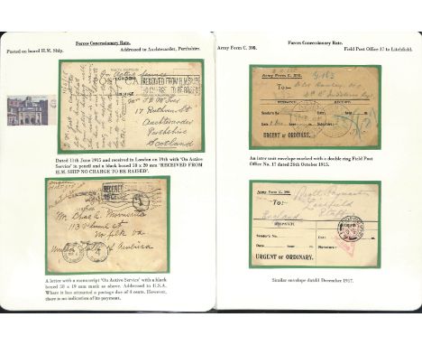 1786-1951 Covers and cards including undeliverable mail; redirected covers; Oxford 613 duplex errors (2); 1916 cover from Lon
