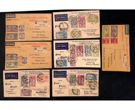 1932 (Jan 18) First regular Imperial Airways service from India to Southern Africa, covers from Calcutta to Broken Hill, Sali