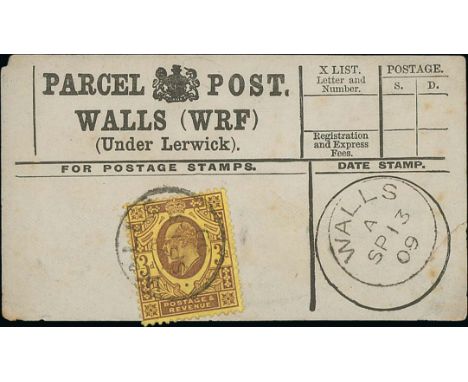 c.1890-1956 Parcel Post labels (236, the majority stamped), boxed Parcel Post datestamps on pieces (124, also additional QEII