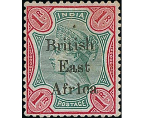 1r Green and carmine, variety "Afr1ca" for "Africa", mint, light diagonal crease, good appearance, scarce. S.G. 60c. £3,250. 