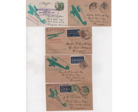 1928 (Sep 20 - Oct 11) Amsterdam to Batavia experimental flights, covers or cards flown from Calcutta to Rangoon with flight 