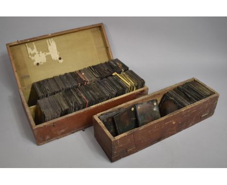 A Collection of Victorian Coloured Magic Lantern Slides. Several Part Sets to include Cinderella, St Bernards, Punch Etc. Con