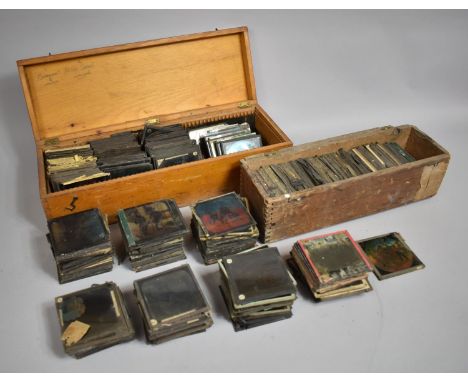 A Large Collection of Victorian Coloured Magic Lantern Slides, Various Part Sets to include Slavery, Military, Shipping Etc, 