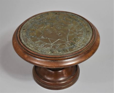 A Mahogany and Brass Desk Top Sundial Tazza, 24cms Diameter 