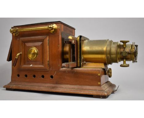 A Victorian Brass Mounted Magic Lantern 
