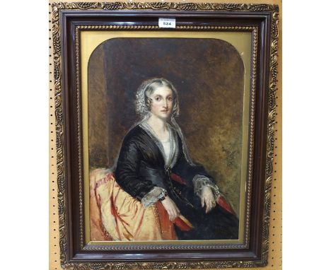 ENGLISH SCHOOL Portrait of a lady, oil on board 46 x 34cm and another (2) Gilbert Telfer Collection, Edinburgh