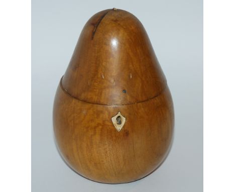 A large pear-shaped tea caddy, finial broken, 17cm high Gilbert Telfer Collection, Edinburgh