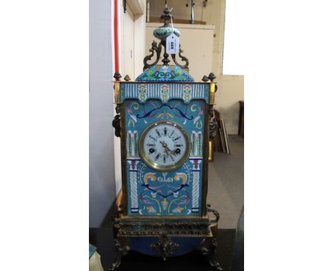 A 20th century cloisonne and enamelled mantle clock Gilbert Telfer Collection, Edinburgh