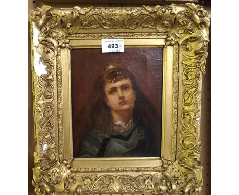CONTINENTAL SCHOOL Portrait of a lady, oil on canvas, 20 x 15cm and two mythological scenes, oil on board, 27 x 18cm and 27 x