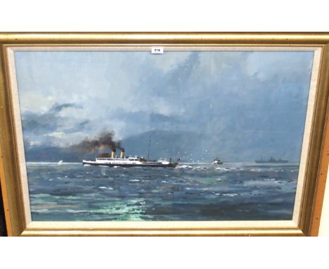 W G SLATER Railway Steamer Duchess of Hamilton, signed, oil on canvas 61 x 91cm