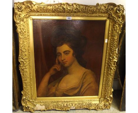 AFTER REYNOLDS Portrait of a lady, oil on canvas, 61 x 51cm and J LAMB Deacon wearing ermine, signed, oil on canvas, dated, 1