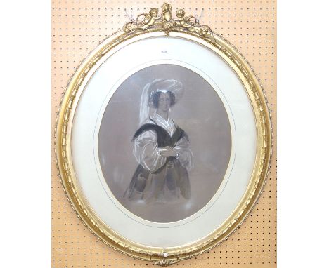 CONTINENTAL SCHOOL Portrait of a noble woman, watercolour, 64 x 57cm and RABOUS The Hunt, oil on board, 59 x 89cm (2) Gilbert