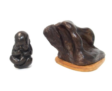 Andrew Vickers figural bronze and another of a baby (2)
