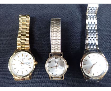 A SEKONDA GOLD PLATED GENTLEMAN'S WRISTWATCH together with two Rotary wristwatches.