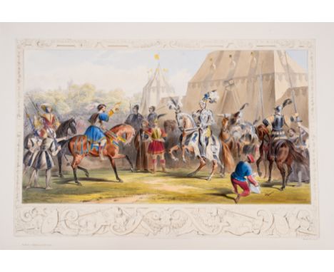 Richardson (John) and J. H. Nixon. The Eglinton Tournament, hand-coloured lithographed pictorial title, dedication and 21 pla