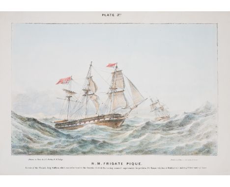 Schetky (J. C.) A series of four sketches, illustrative of various situations of His Majesty's Ship Pique, on her homeward vo