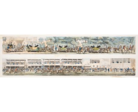 Alken (Henry) [A Trip to Ascot Races],&nbsp;8 hand-coloured engraved panoramas on 4 leaves, each window-mounted, light margin