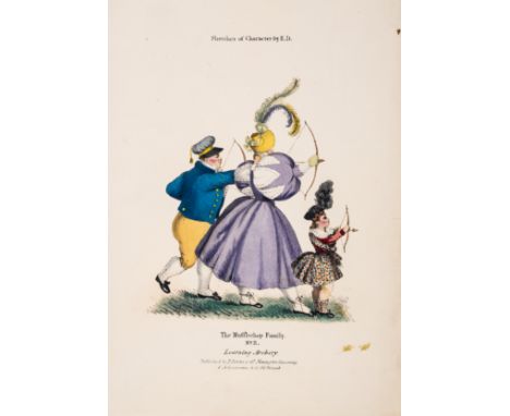 D[ubuisson] (E.) Sketches of Character, The Mufflechop Family, 12 fine hand-coloured lithograph plates, some minor marginal s