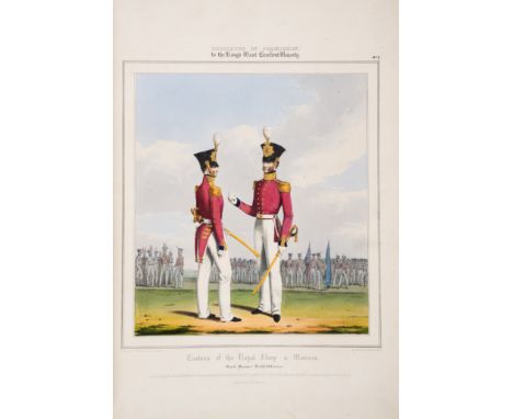 Mansion (André Léon Larue) [Costume of the Royal Navy and Marines], 16 hand-coloured lithographs, heightened with gum arabic,