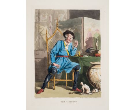 Atkinson (A.) A Set of Four. Poet, Miser, Virtuoso, Hypochondriac, 4 hand-coloured softground etchings with aquatint by Edwar