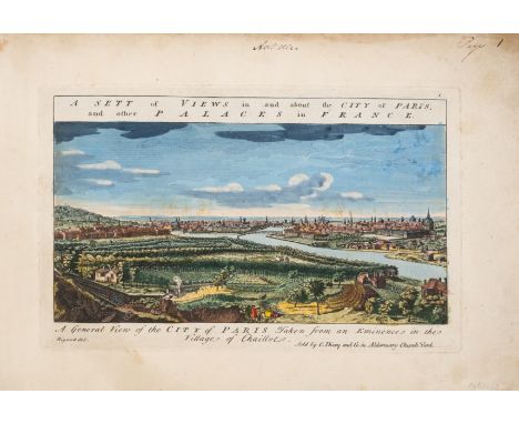 France.- Riguad (Jacques) [A Sett of Views in and about the City of Paris and other Palaces in France], 12 hand-coloured engr