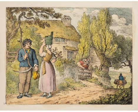 Rowlandson (Thomas) Etchings of Landscapes from Scenes in Cornwall, &. &c., the set of 16 etchings by and after Rowlandson, s