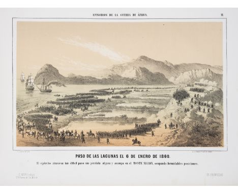 Moro (C., editor) Episodios de la Guerra de Africa 1859-1860, first edition, 2 lithograph vignette titles, one printed in sep