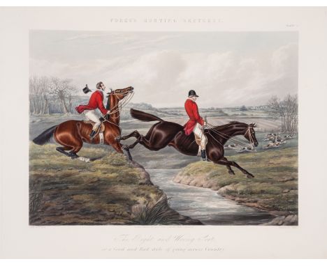 Alken (Henry) [Fores's Hunting Sketches: the Right and Wrong Sort, or a Good and Bad Way of Going Across Country],&nbsp;6 han