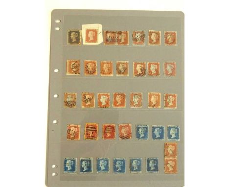 Great Britain Line-engraved range of 72 stamps originally in old glassine envelopes, now arranged on stockpages, including pe